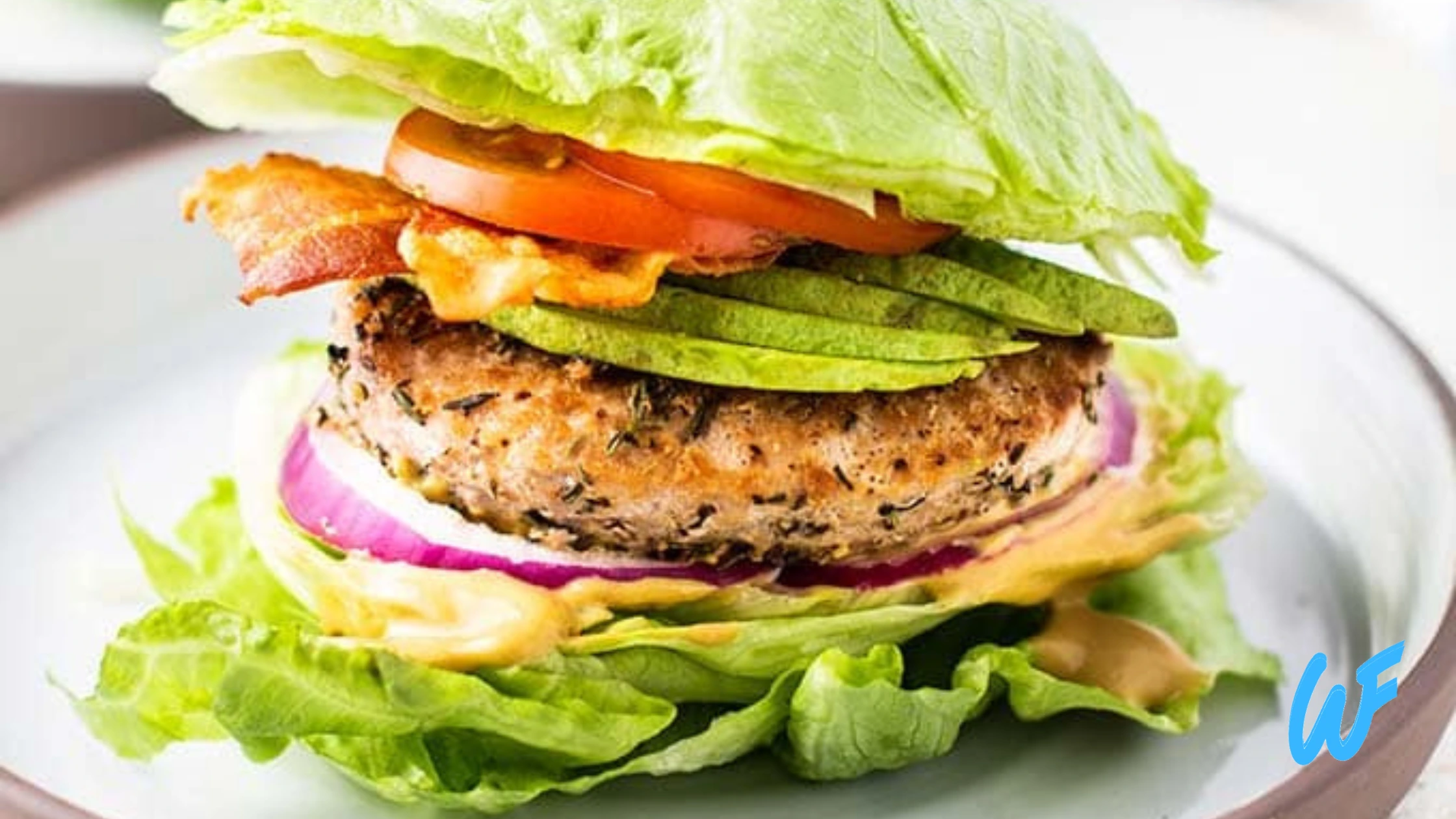 Grilled Turkey Burger with Lettuce Wrap