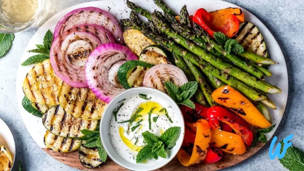 Grilled Vegetable Platter with Yogurt Dip