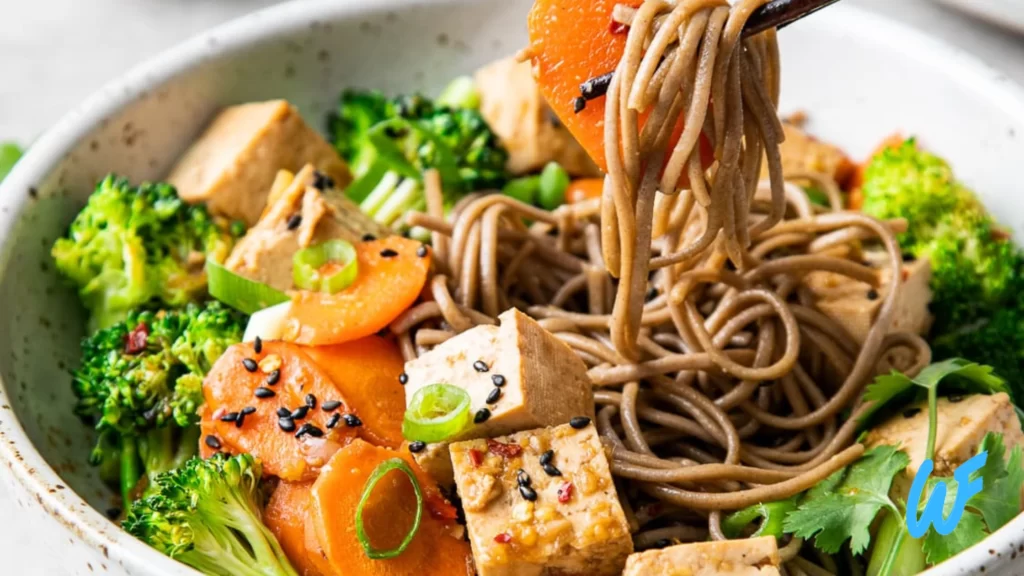 Stir-Fried Tofu with Vegetables and Buckwheat Noodles