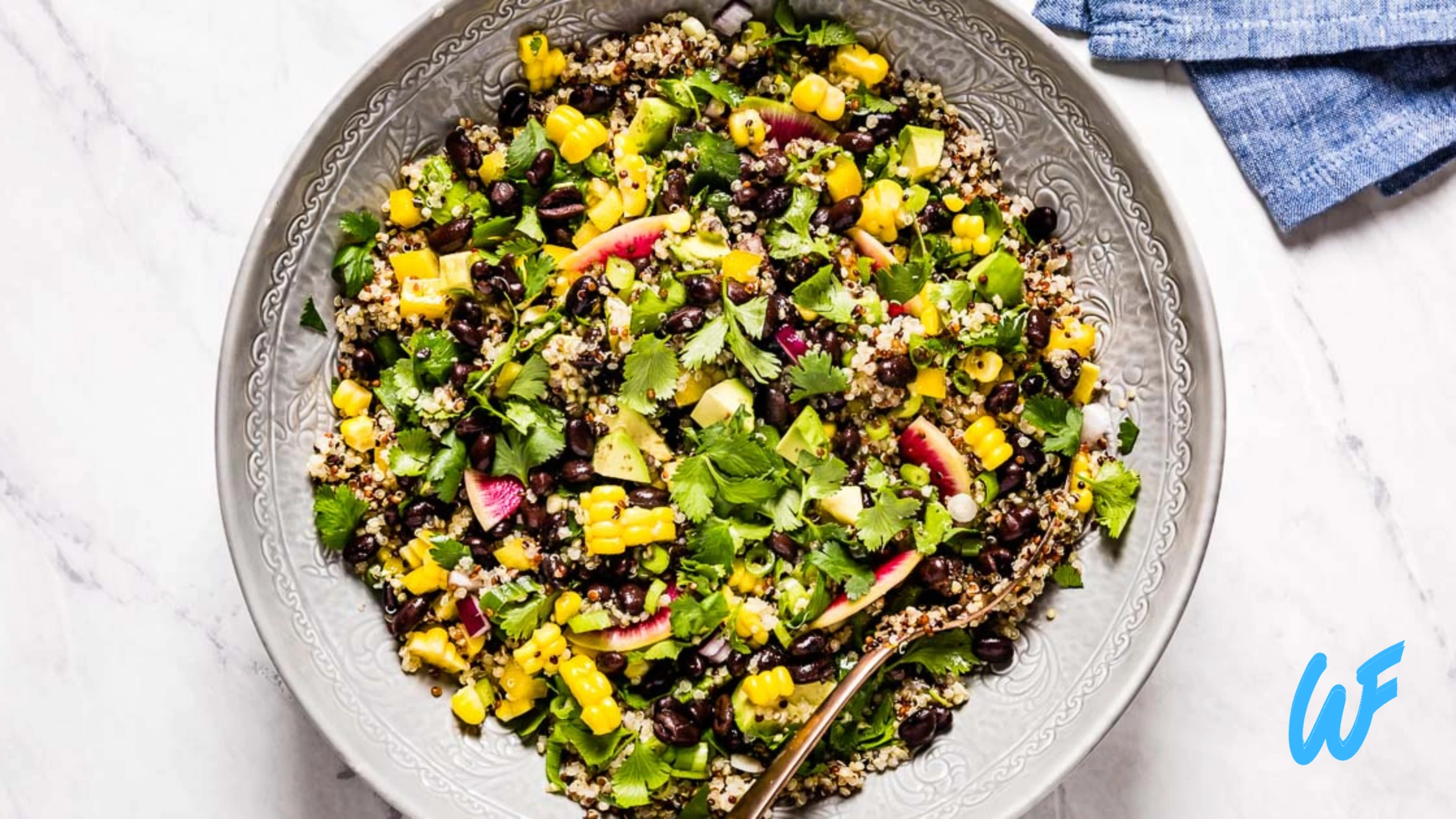 Quinoa and Black Bean Salad with Avocado Dressing