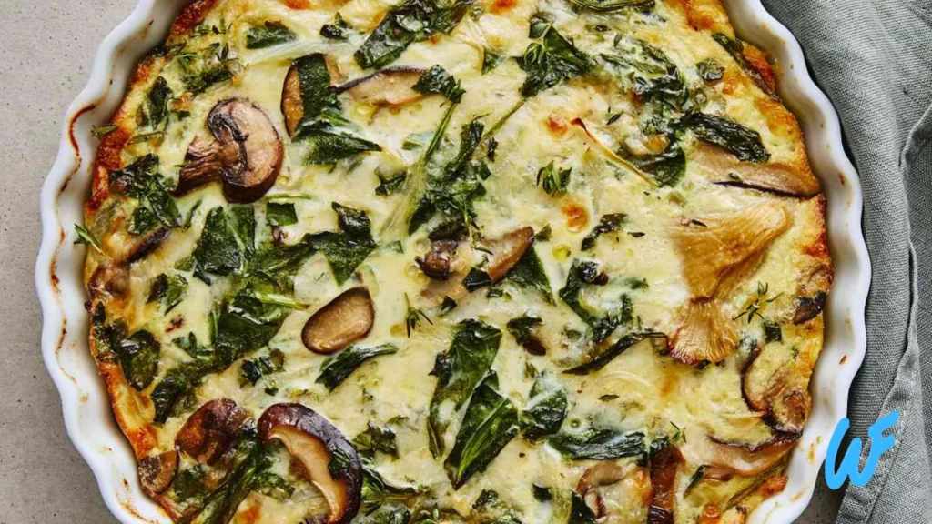 Spinach and Mushroom Quiche with Salad