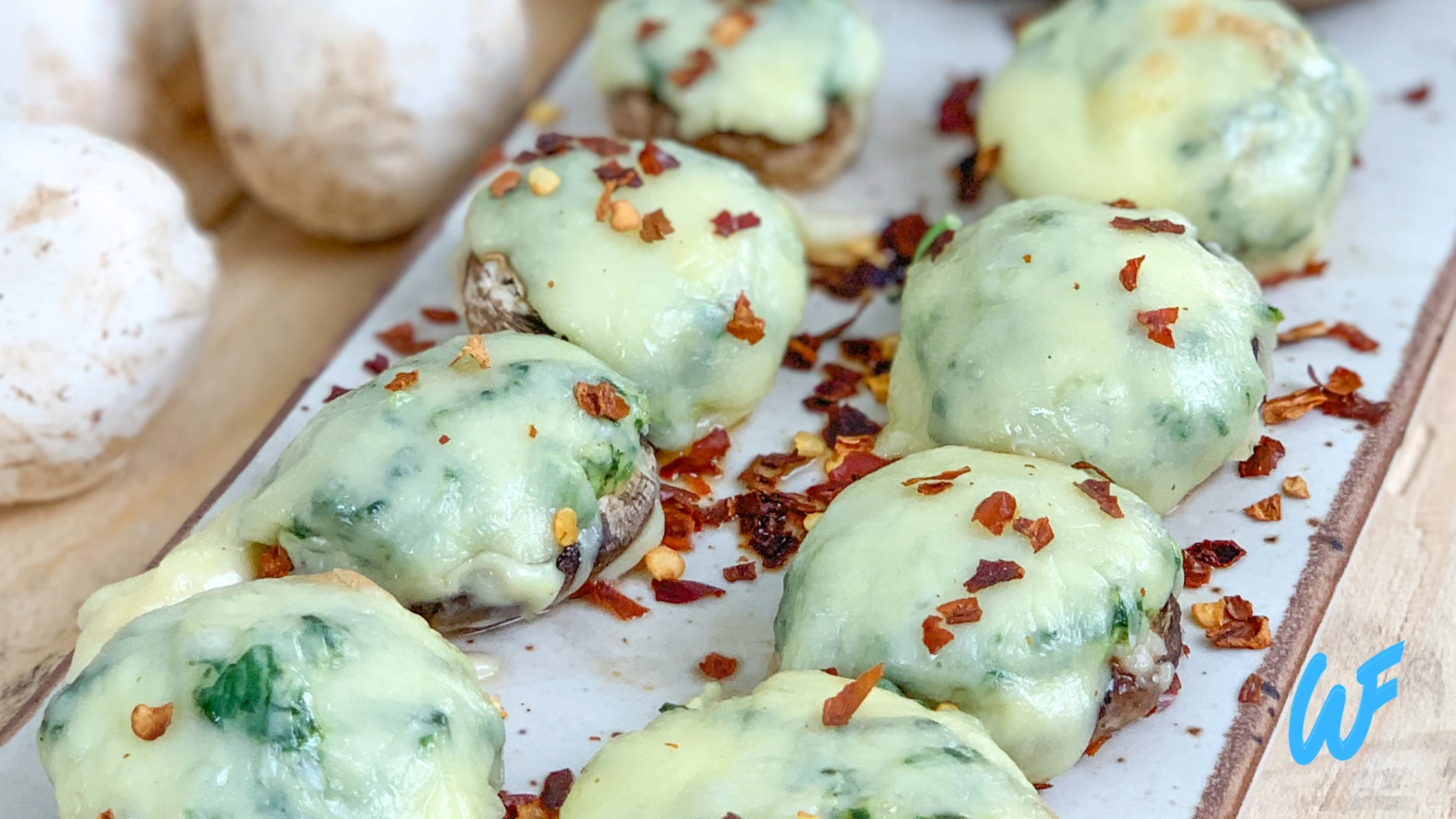 Cottage Cheese and Spinach Stuffed Mushrooms