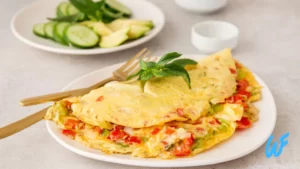 Veggie Omelette with Spinach Bell Peppers and Tomatoes