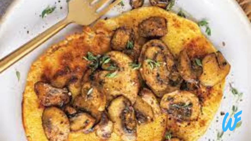 Vegan Chickpea Flour Pancakes with Sautéed Mushrooms