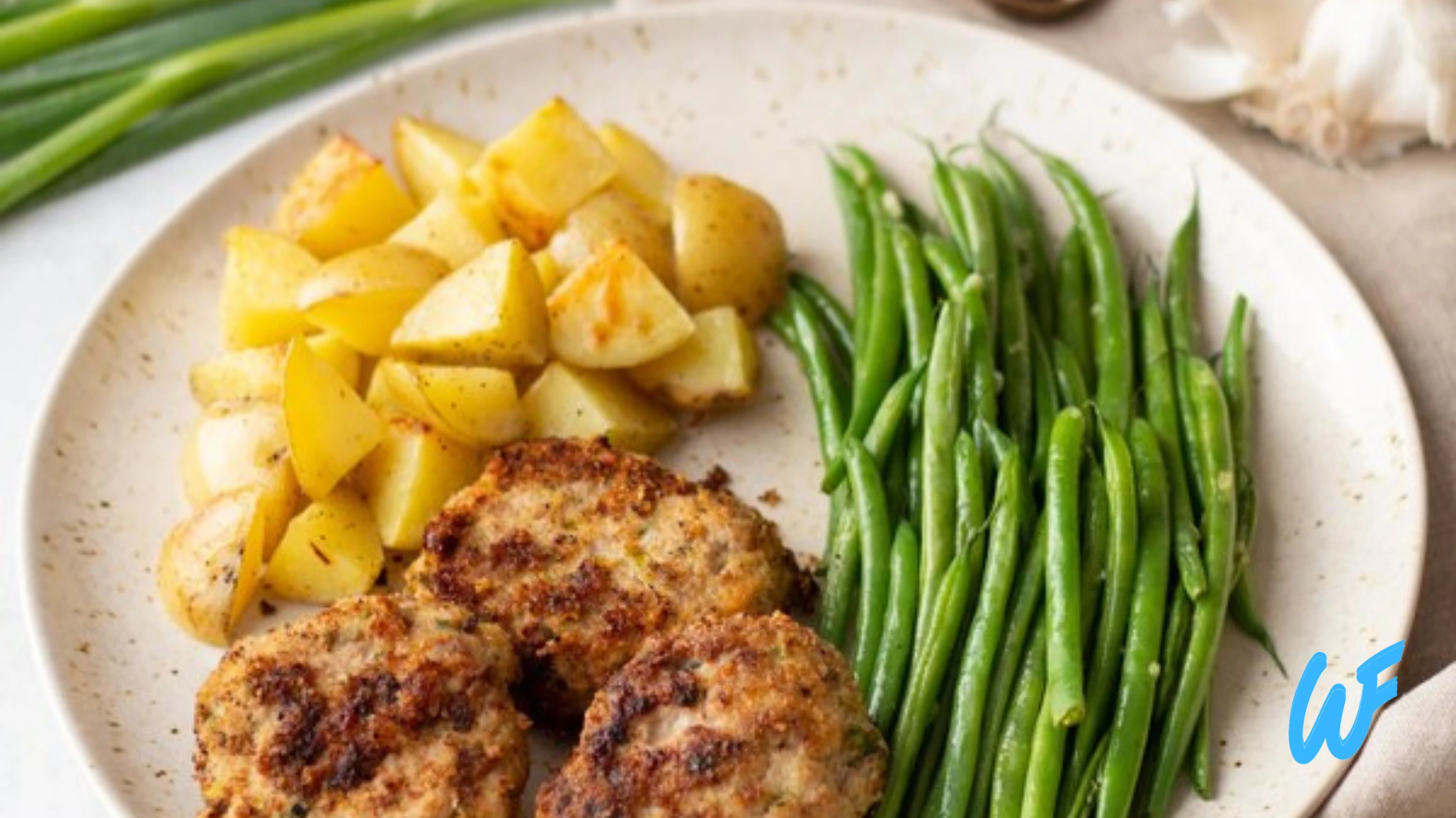 Grilled Turkey Patties with Green Bean Salad