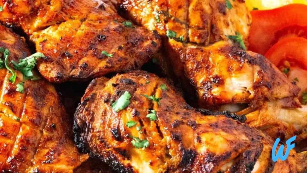 Baked Tandoori Chicken Thighs with Mixed Greens