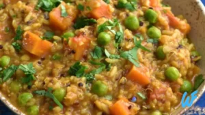 Lentil and Vegetable Khichdi with Yogurt