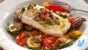 Baked Cod with Roasted Vegetables