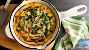 Spinach and Mushroom Frittata with Mixed Greens