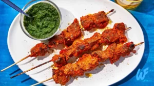 Tandoori Lamb Kebabs with Mint Chutney