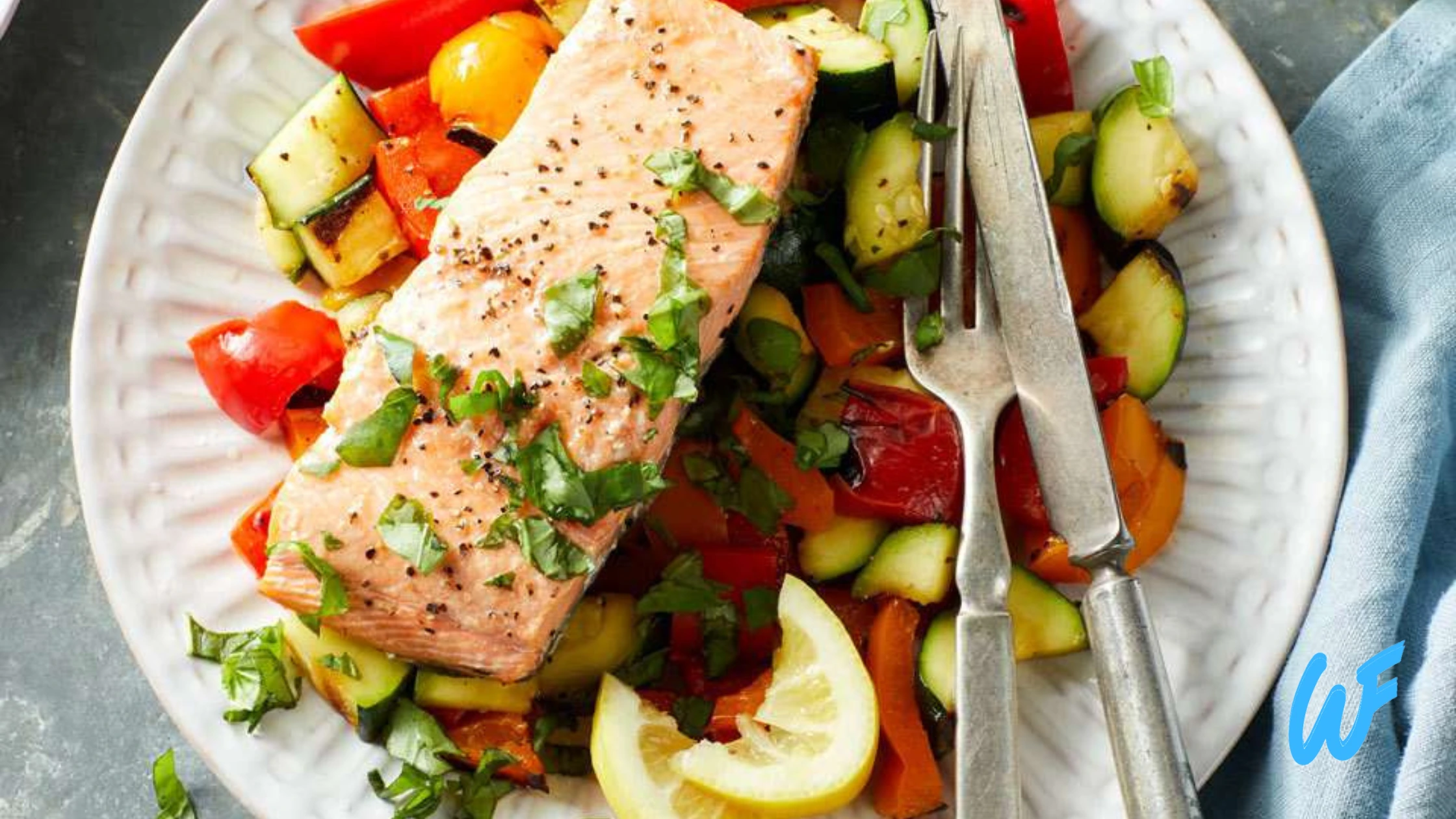 Baked Salmon with Roasted Vegetables