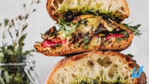 Roasted Vegetable and Pesto Panini