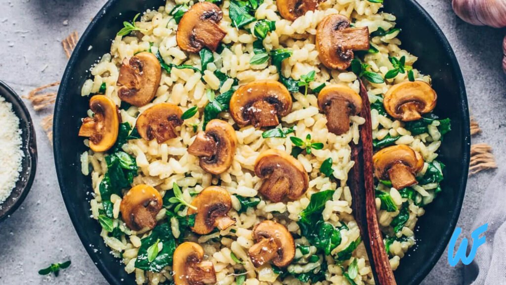 Vegan Mushroom and Spinach Risotto