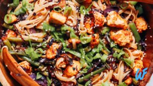 Vegan Tofu and Sesame Noodles