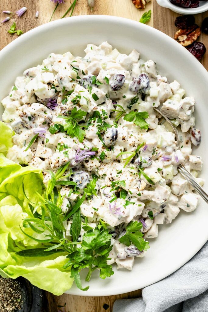 Read more about the article Healthy Chicken Salad Recipe with Greek Yogurt, Dried Cranberries and Nuts By Willfits.com